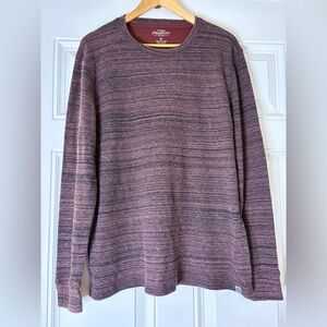 Men's Marled Burgundy Crewneck Sweater Layering Piece Closet Staple Size XL